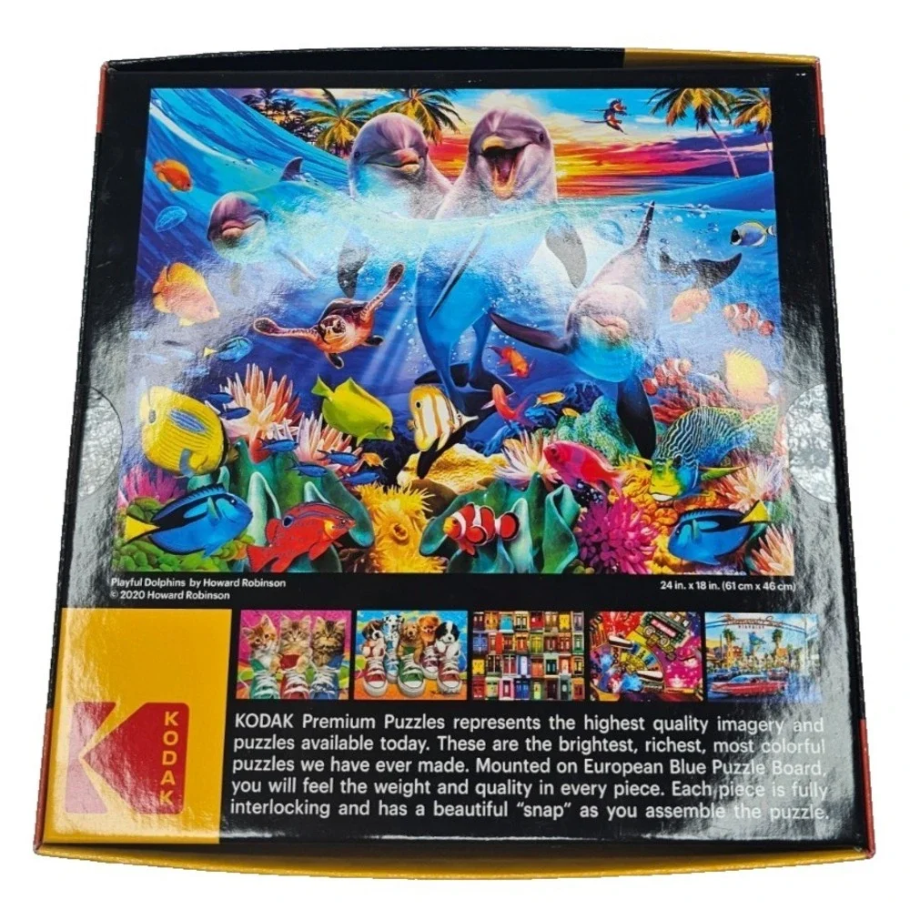 Sealed Kodak‎ CraZArt Premium Puzzle dolphins and fish 350 pieces for ages 9+